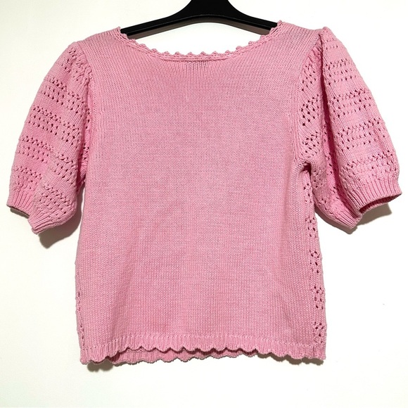 NWT Lush Pink Crochet Women's Sweater Medium - Picture 3 of 4